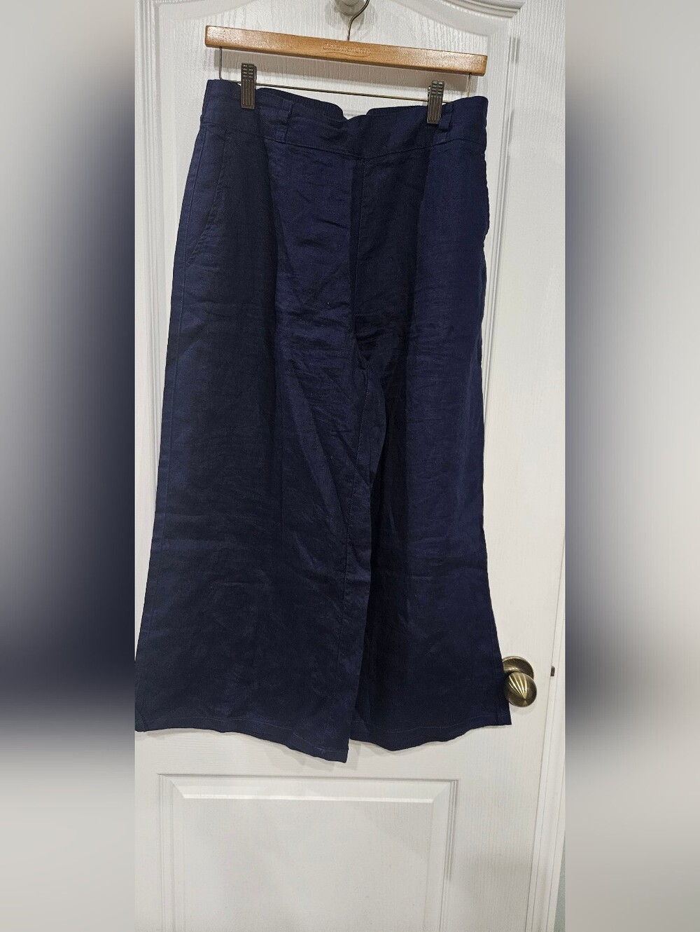 H by Halston Deep Navy Cropped Wide-Leg Pants